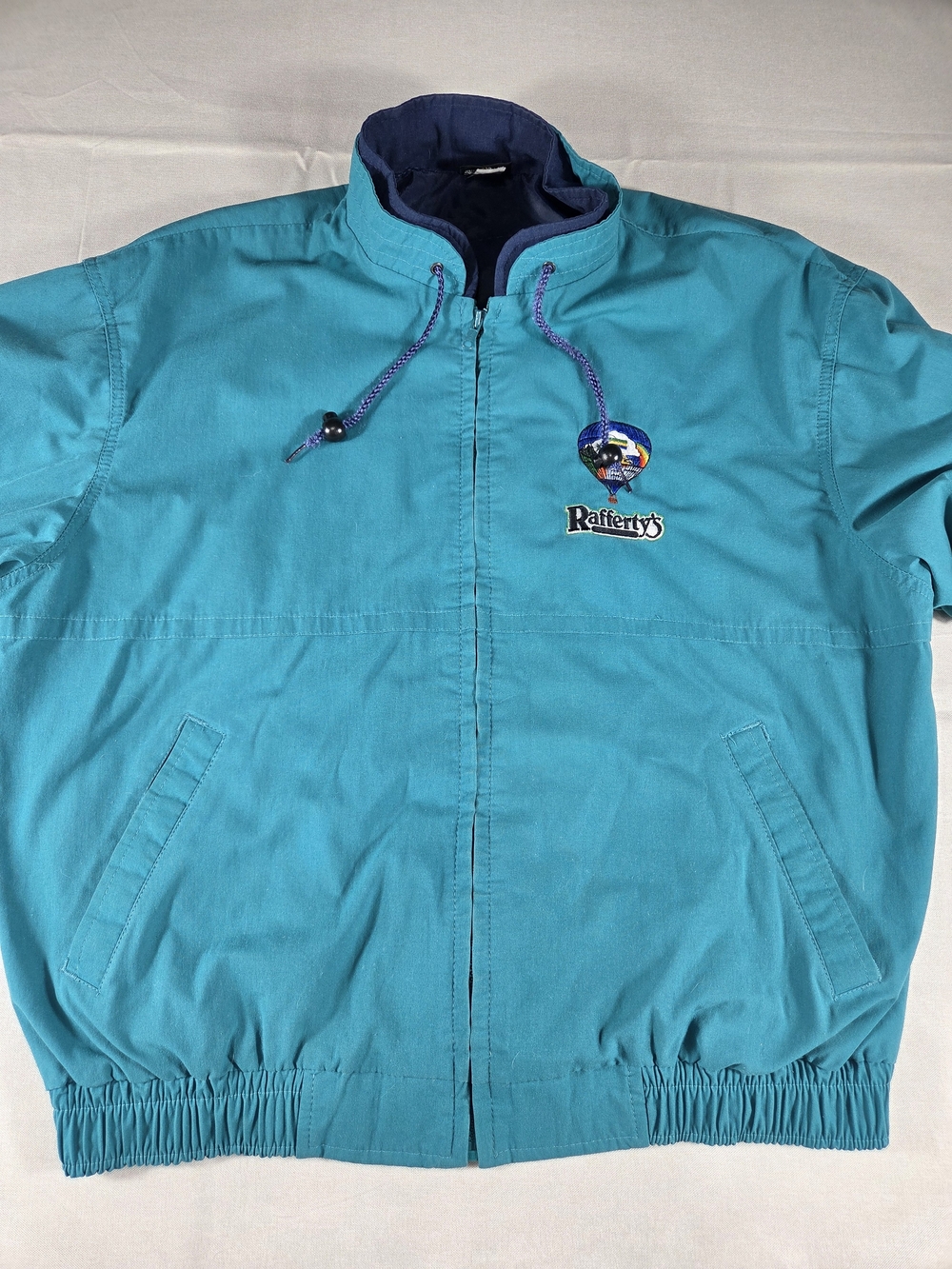 Vintage Rafferty's Teal Windbreaker Jacket XL Full Zip